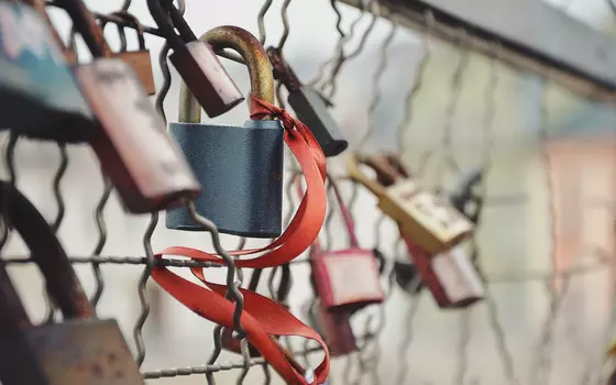 Padlocks on a fence