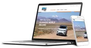 Mockup of the landing page for the Guinness World Record run in the high mountains of Bolivia on the Maxion Wheels website