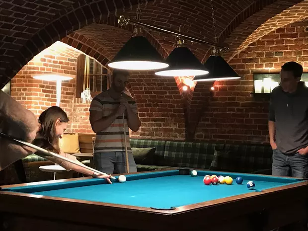 Billiards in Lutter's wine cellar