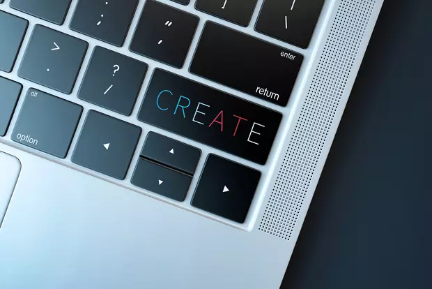 Keyboard with "create" key